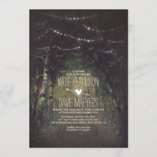 Des Chaînes De Forêt Éclairent Des Invitations De