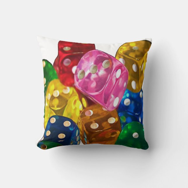 Dés colorés 2 Coussin latéral (Recto)