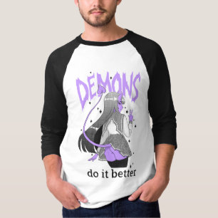 des démons il améliorent le T-shirt raglan léger