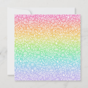 Des Doodles ! Carte Rainbow Flat