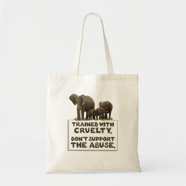 Des éléphants sont formés avec le sac fourre-tout (Devant)