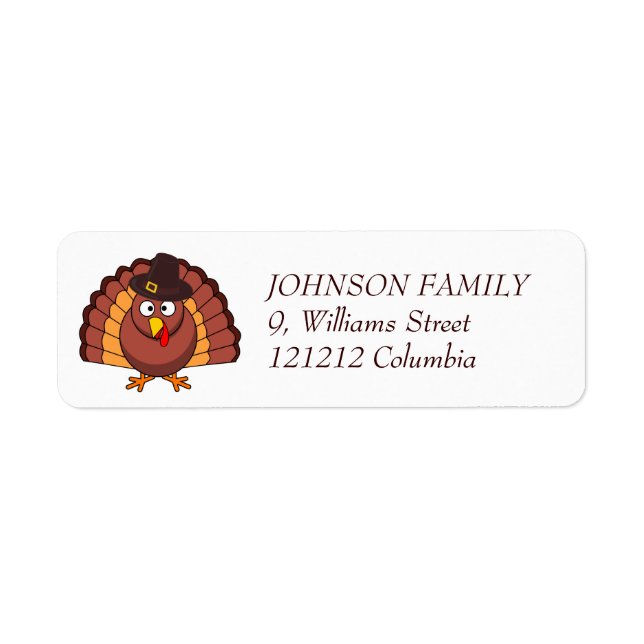 Des Étiquettes de adresse De Thanksgiving Avec La  (Devant)