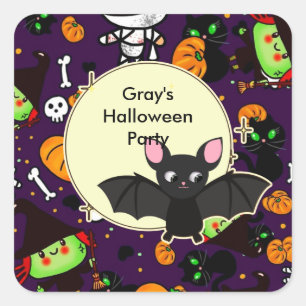 Des étiquettes de Kawaii Halloween personnalisés d