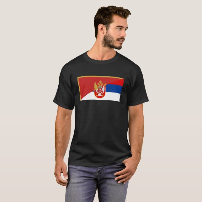 des Flaggen-Landes Serbiens Montenegro halbes T-Shirt (Vorne ganz)