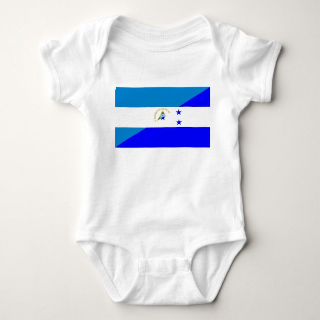 des Flaggenlandes Nicaraguas Honduras halbes Baby Strampler (Vorderseite)