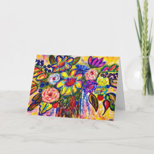 Des Fleurs Dans La Maison Card< Blank Inside> Dankeskarte