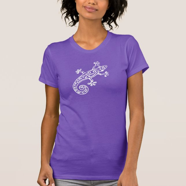 Des Gecko grafischer des Weiß Damen-T - Shirt (Vorderseite)