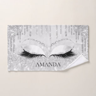 Des gouttes d'argent gris des cils maquillage des 