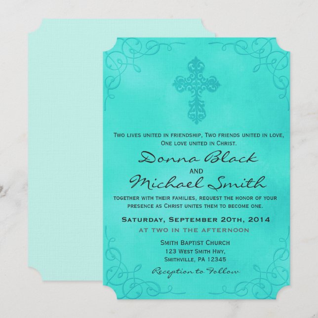 Des invitations de mariage inter-religieux précise (Devant / Derrière)