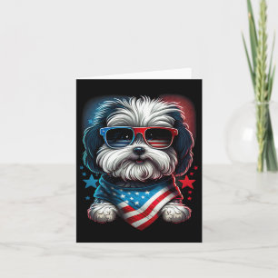 Des Juli patriotischer Havaneser Hund uns Flagge  Karte