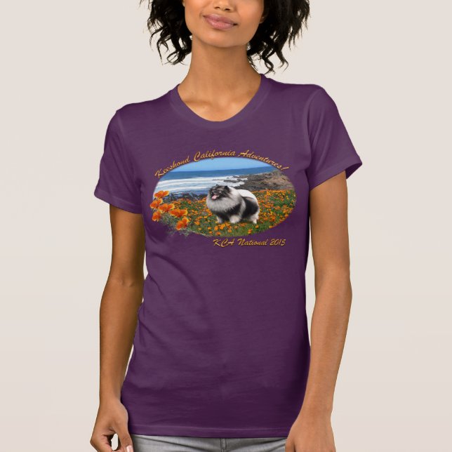 Des Kaliforniens der Damen Keeshond-Logo-Shirt T-Shirt (Vorderseite)