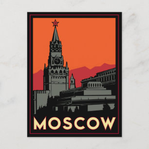 des Kunst-Dekos Moskaus Russland der Kreml retro Postkarte