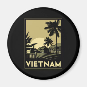 des Kunst-Dekos Vietnams Südostasien retro Reise Magnet