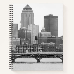 Des Moines in B&W Notizbuch