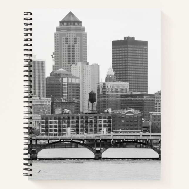 Des Moines in B&W Notizbuch (Vorderseite)