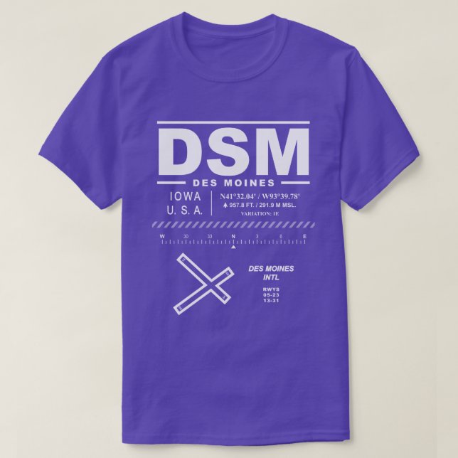 Des Moines International Airport DSM T - Shirt (Design vorne)