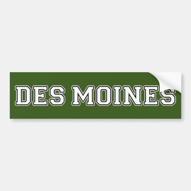 Des Moines Iowa Autoaufkleber (Vorne)