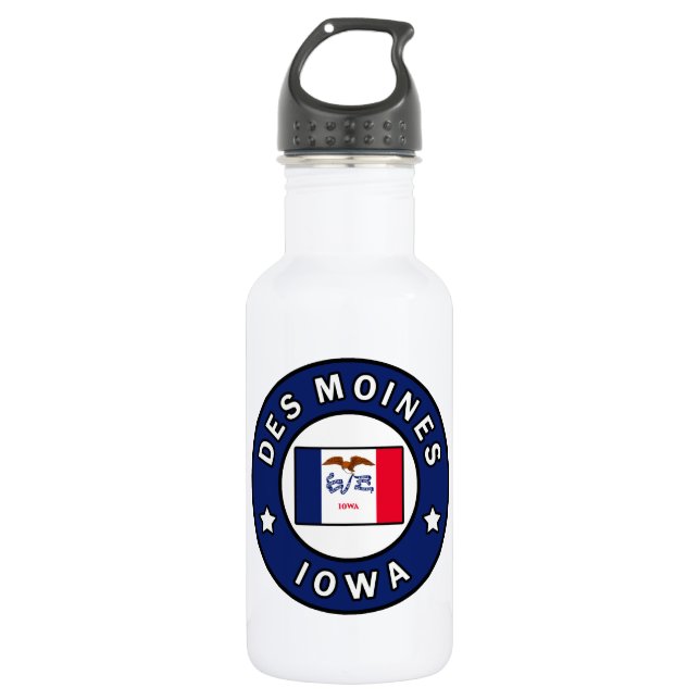 Des Moines Iowa Edelstahlflasche (Vorderseite)