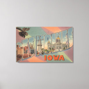 Des Moines, Iowa (Elch-Kopf) Leinwanddruck