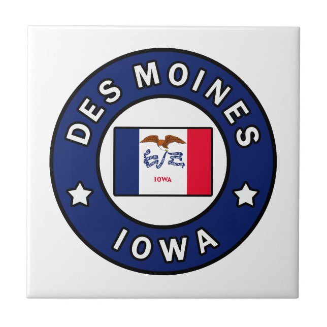Des Moines Iowa Fliese (Vorderseite)