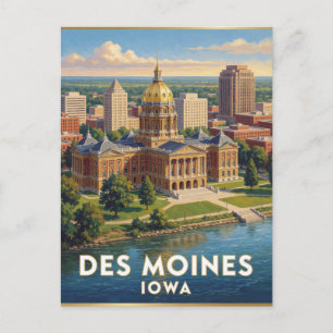 Des Moines Iowa Golden Dome Reise 🌾 Postkarte