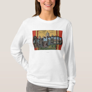 Des Moines, Iowa - große Buchstabe-Szenen T-Shirt