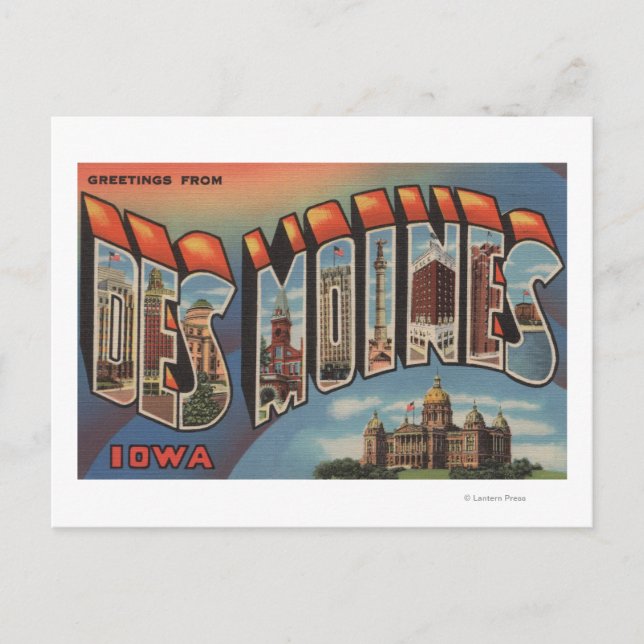 Des Moines, Iowa (Hauptstadt Gebäude) Postkarte (Vorderseite)