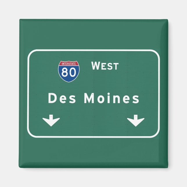 Des Moines Iowa ia Interstate Highway Freeway: Magnet (Vorne)