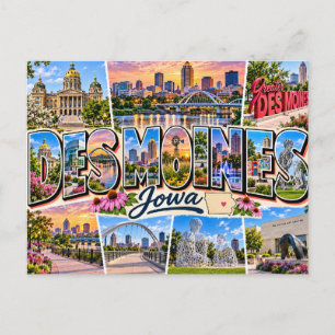 Des Moines, Iowa Postkarte