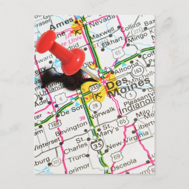 Des Moines, Iowa Postkarte (Vorderseite)