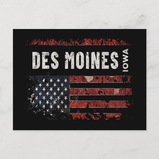 Des Moines Iowa Postkarte (Vorderseite)
