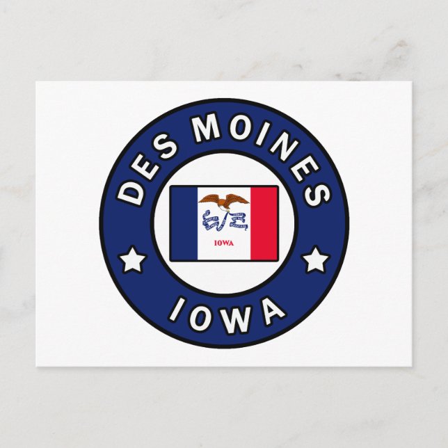 Des Moines Iowa Postkarte (Vorderseite)