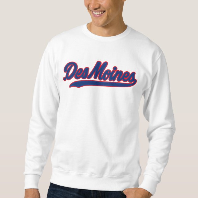 Des Moines Iowa Script Design | Retro City Sweatshirt (Vorderseite)