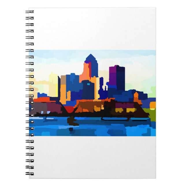 Des Moines Iowa Skyline Notizblock (Vorderseite)
