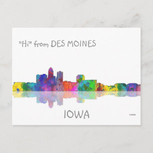 DES MOINES, IOWA SKYLINE - Postkarten
