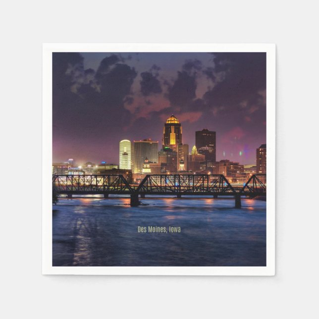 Des Moines, Iowa-Stadtbild, Serviette (Vorderseite)