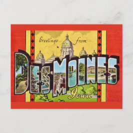 Des Moines Iowa Vintage Postkarte