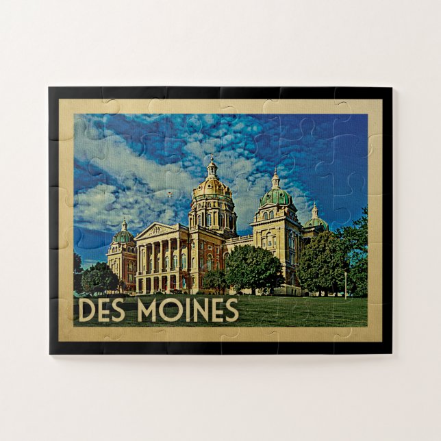 Des Moines Iowa Vintage Reise (Horizontal)