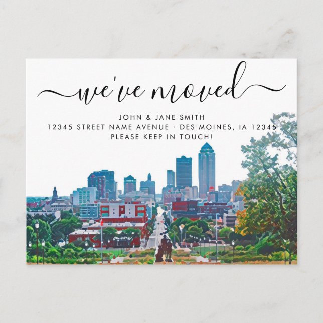 Des Moines Mouncement Postcard Ankündigungspostkarte (Vorderseite)