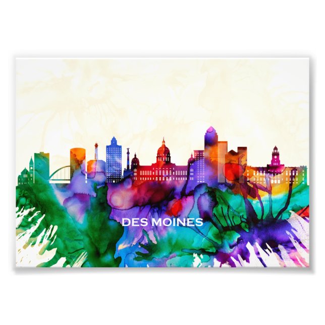 Des Moines Skyline Fotodruck (Vorne)