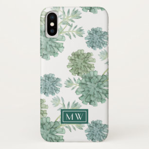 Des Monogramm-  saftiges Muster Pflanzen-des Case-Mate iPhone Hülle