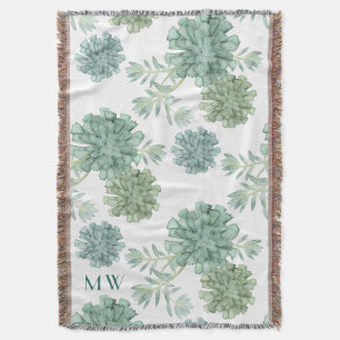 Des Monogramm-  saftiges Muster Pflanzen-des Decke