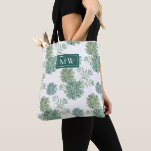 Des Monogramm- saftiges Muster Pflanzen-des Tasche