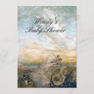 Des mouches volent avec un Invitation Baby shower 