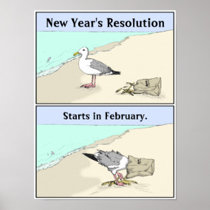 Des neuen Jahres Seemöwe-Kunst die Poster