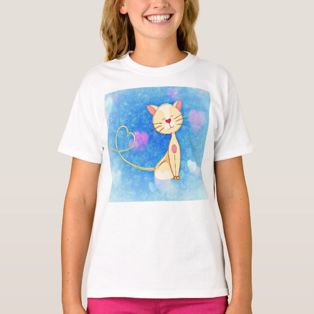 des niedlichen girly Mädchenmädchen Herzlächelns T-Shirt (Vorderseite)