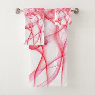 Des panaches de fumée rouge sur blanc