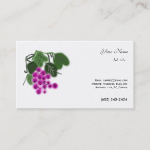 Des raisins mauves. carte de visite à toutes fins