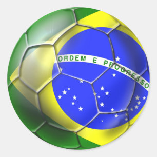 Des Sambafußballs Brasiliens Brasilien Runder Aufkleber