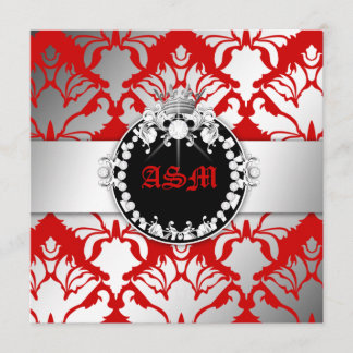 des Schimmer-311-Damask Kirschrot Königin-des Einladung